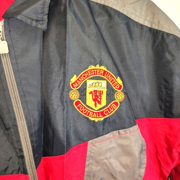 Manchester United Jacket Red Grey Umbro Sharp Boys LB Age 11-12 Years Vintage - Picture 4 of 10